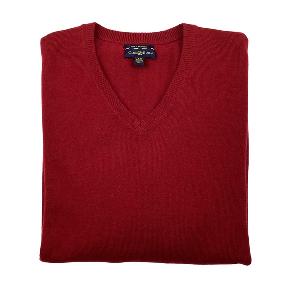 Club Room 2-Ply 100% Cashmere V-Neck Sweater